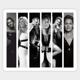 Helene Fischer vertical collage Black and White Sticker